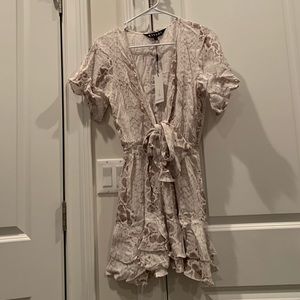 Kivari cream snakeskin tie dress NWT!
